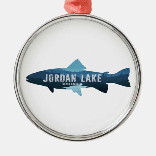 Jordan Lake North Carolina Vis Metalen Ornament (Voorkant)