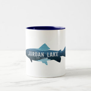 Jordan Lake North Carolina Vis Tweekleurige Koffiemok