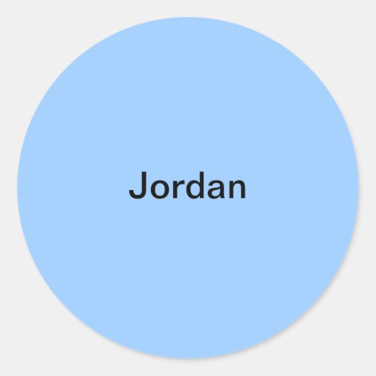 Jordan Lichtblauw Kinder naam Sticker gepersonalis (Voorkant)