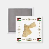 Jordan Map + Flags Magnet (Voorkant / Achterkant)