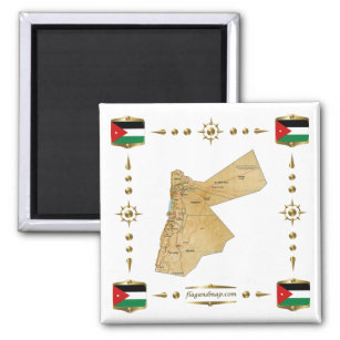 Jordan Map + Flags Magnet