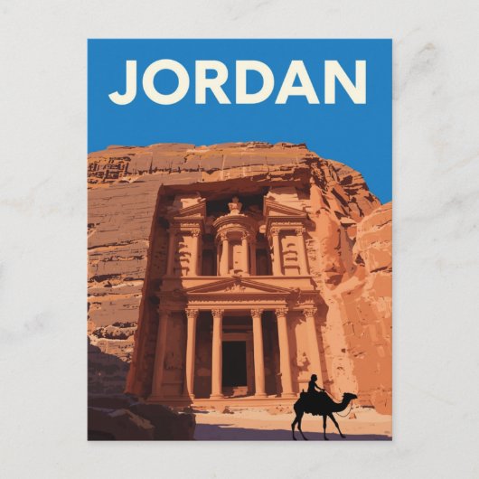 Jordan Petra Schatkamer Retro Briefkaart (Voorkant)