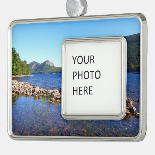 Jordan Pond I in Acadia National Park Verzilverd Omlijst Ornament (Links)