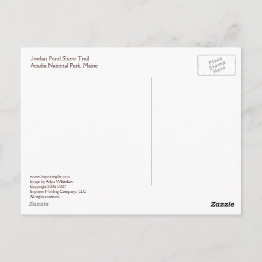 Jordan Pond Shore Trail Briefkaart (Achterkant)