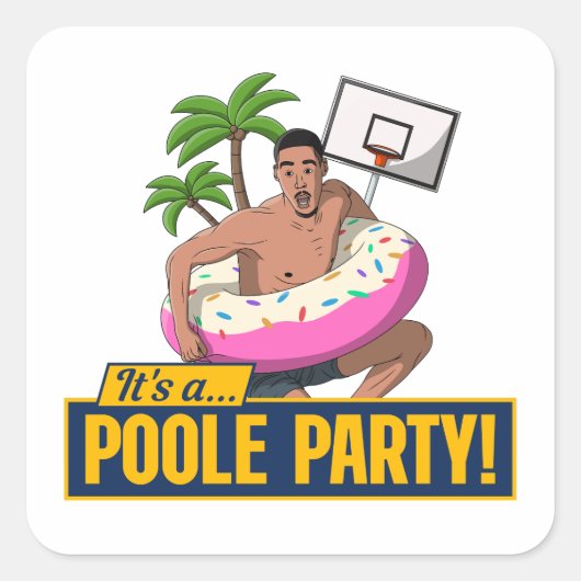 Jordan Poole - Golden State - Basketball Vierkante Sticker (Voorkant)