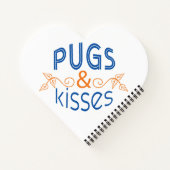 Jordan Pugs & Kisses Heart-Shaped-laptop Notitieboek (Achterkant)