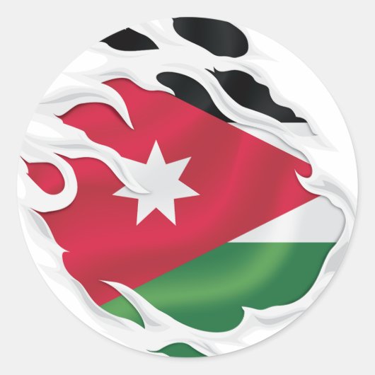 Jordan Ripped Flag Ronde Sticker (Voorkant)