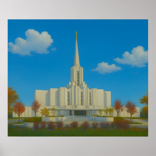 Jordan River Utah Tempel Schildering™ LDS Kunst Po Poster (Voorkant)