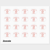 Jordan Roze Meisje Ronde Sticker (Vel)