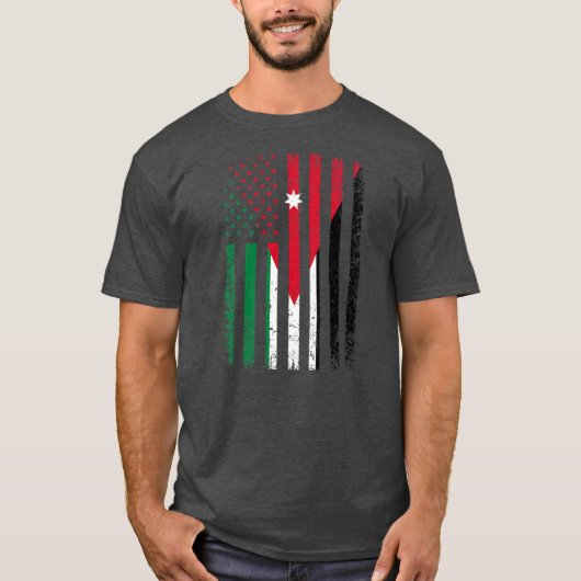 Jordan USA Flag 4th of July American Jordanian T-shirt (Voorkant)