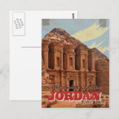 Jordan vakantie Klassieke reisposter. Briefkaart (Voorkant / Achterkant)
