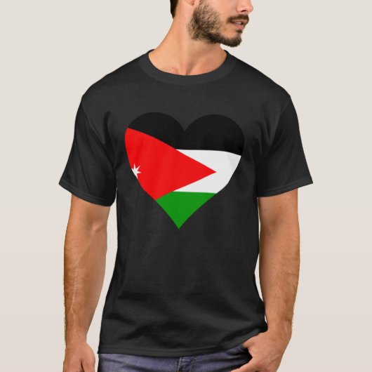 Jordan Vlag Hart Jordan Geschenken Liefde Jordan T-shirt (Voorkant)