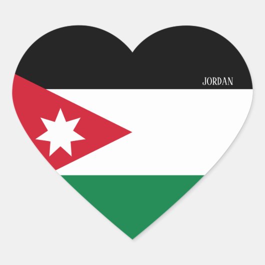 Jordan Vlag Prachtige Patriottische Hart Sticker (Voorkant)