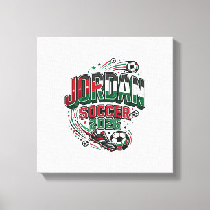 Jordan Voetbal 2026 Voetbal Vet Land Typografie  Canvas Afdruk