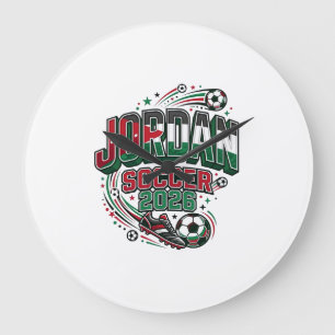 Jordan Voetbal 2026 Voetbal Vet Land Typografie  Grote Klok
