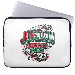 Jordan Voetbal 2026 Voetbal Vet Land Typografie Laptop Sleeve