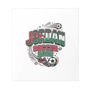 Jordan Voetbal 2026 Voetbal Vet Land Typografie  Notitieblok