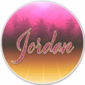Jordan Vorname Name golden pink Aufkleber Sticker (Voorkant)