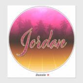 Jordan Vorname Name golden pink Aufkleber Sticker (Vel)