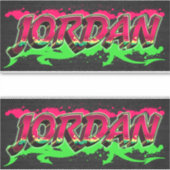 Jordan Vorname Name Graffiti Aufkleber Sticker (Voorkant)