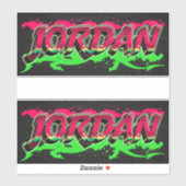 Jordan Vorname Name Graffiti Aufkleber Sticker (Vel)