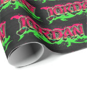 Jordan Vorname Name Graffiti red green Cadeaupapier (Rol Hoek)