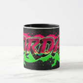 Jordan Vorname Name Graffiti red green Tasse Mok (Midden)