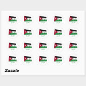Jordan Waving Flag met naam in het Arabisch Ronde Sticker (Vel)