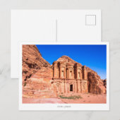 Jordanië briefkaart met het klooster Petra (Voorkant / Achterkant)