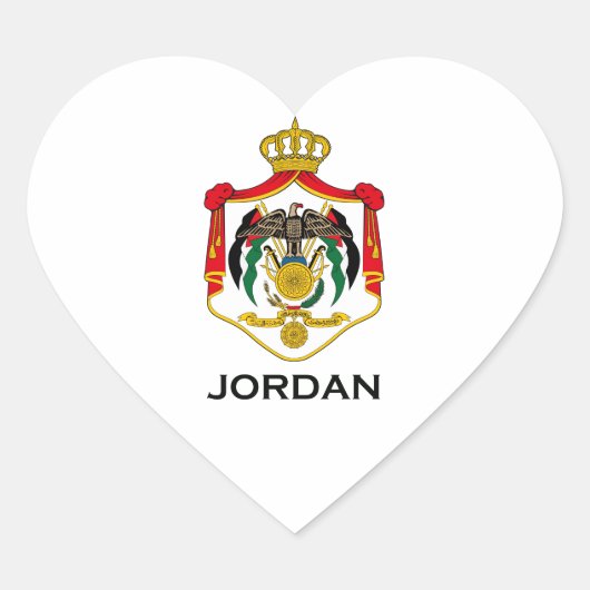 JORDANIË - embleem/vlag/wapen/symbool Hart Sticker (Voorkant)