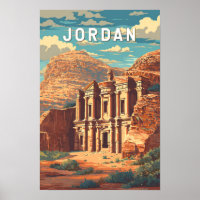 Jordanië Illustratie Reis Kunst Vintage