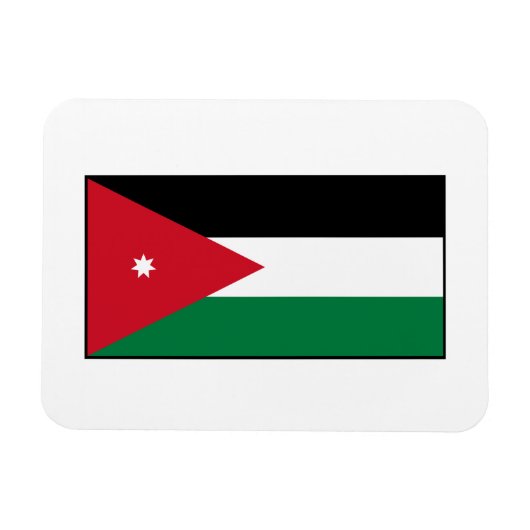 Jordanië - Jordaanse vlag Magneet (Horizontaal)