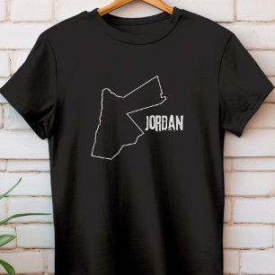 Jordanië Landkaart Vorm Jordaanse Natie Grens T-shirt