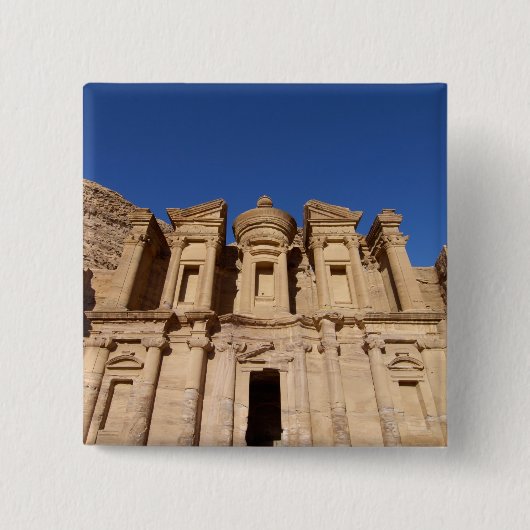 Jordanië, Petra, Het Klooster, Al Deir. Vierkante Button 5,1 Cm (Voorkant)