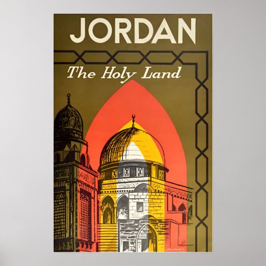 Jordanië Print Arab Reisposter Arabische Kunst (Voorkant)