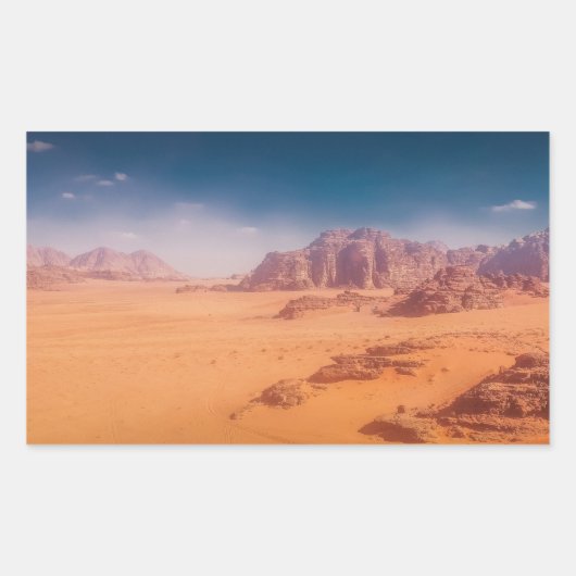 Jordanië, woestijn van Wadi Rum Rechthoekige Sticker (Voorkant)