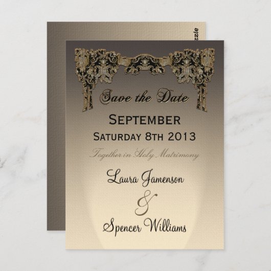 Jordey Sepia Huwelijksherinnering Briefkaart (Voorkant / Achterkant)