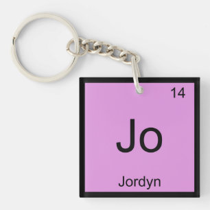 Jordyn Naam Chemie Element Periodiek Systeem Sleutelhanger