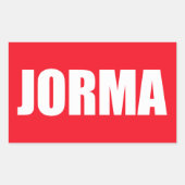 Jorma Rechthoekige Sticker (Voorkant)