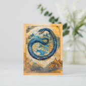 Jörmungandr de Midgard-slang op Wereldkaart Feestdagenkaart (Staand voorkant)