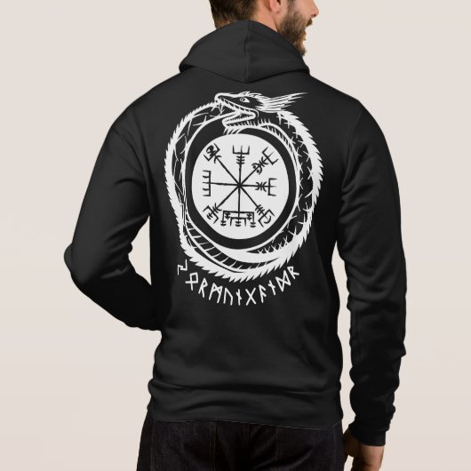 Jormungandr - Noordse rune Hoodie (Achterkant)