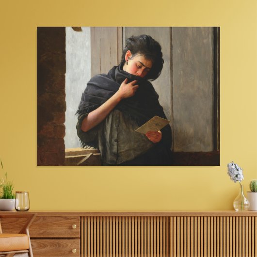 José Almeida Jr - Saudade (Longing) (1899) Canvas Afdruk (Insitu (Woonkamer))