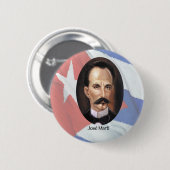 Jose Marti over de Cubaanse vlag Ronde Button 5,7 Cm (Voorkant /achterkant)