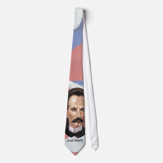 Jose Marti over de Cubaanse vlag Stropdas (Voorkant)