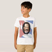 Jose Marti over de Cubaanse vlag T-shirt (Voorkant volledig)