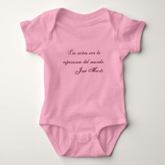 Jose Marti Poetry baby kleding 1 (roze) Romper (Voorkant)