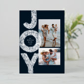 Jose moderne twee foto's met een dikke kerstmis folie feestdagenkaart (Staand Voorkant)