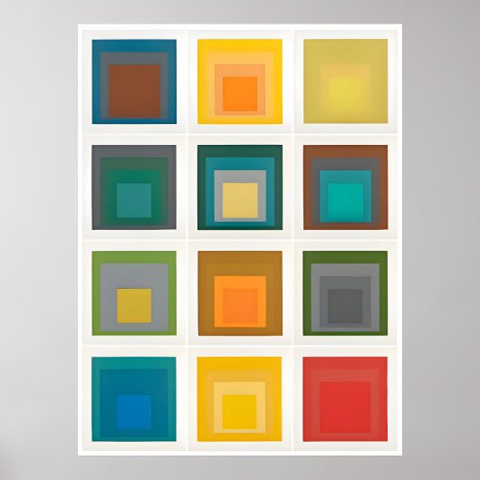 Josef Albers kunstschilderij Poster (Voorkant)