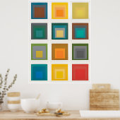 Josef Albers kunstschilderij Poster (Keuken)