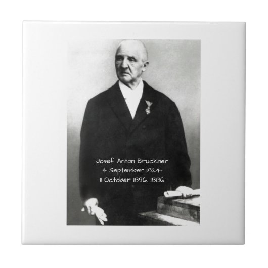 Josef Anton Bruckner 1886 Tegeltje (Voorkant)